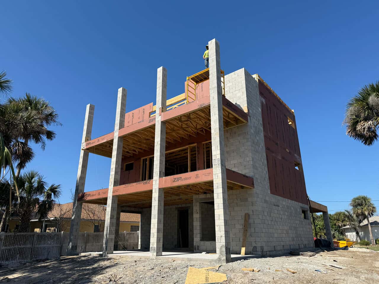Photo of under construction 3 story home built by The Menke Corp